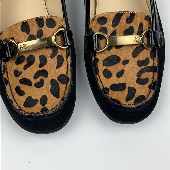 AK Anne Klein Cinna Black Leather Loafers 8.5 - Picture 2 of 6